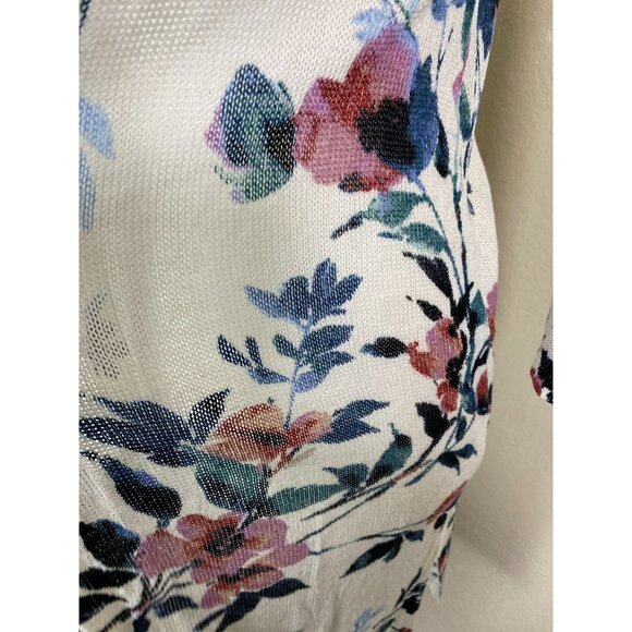 J. Jill Floral Open Front Linen Blend Cardigan Women Size Small Lightweight - Picture 10 of 16